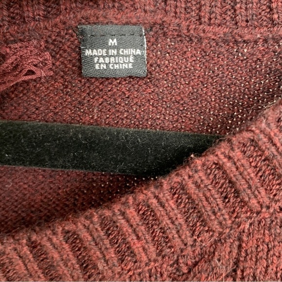 Knitted & Knotted Burgundy Cashmere Blend Sweater Size M - Picture 4 of 10